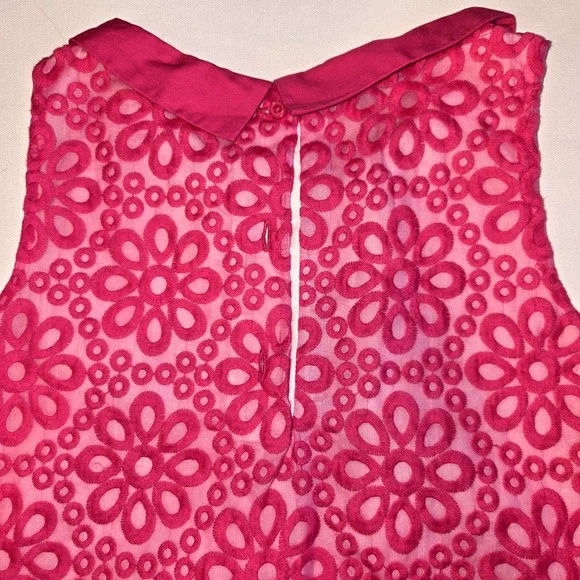 Gymboree Pink Embroidered Floral Shift Dress Girls Size 8 - Picture 9 of 11